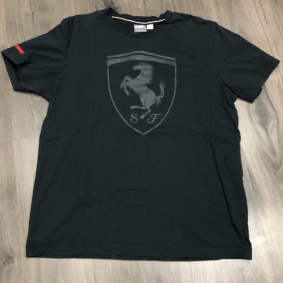 Puma Ferrari T Shirt Black Mens Large Logo Puma Ferrari T Shirt Black Mens Large Logo